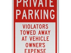 Private Parking Violators Towed Sign