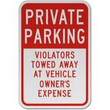 Private Parking Violators Towed Sign